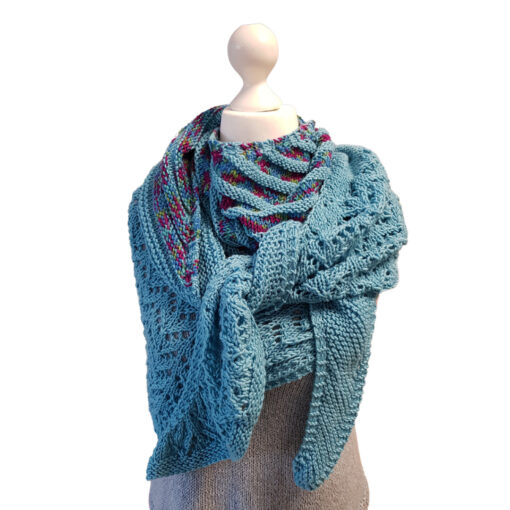 Asymmetrisches Dreieckstuch mit Lacekante aus der 120 Filana Merino - Anleitung zum Download [Digital]