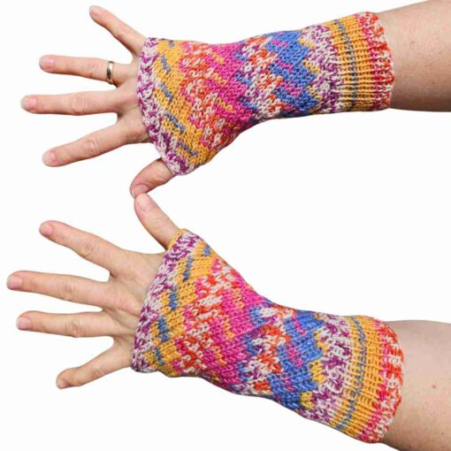 Hand-Stulpen mit Muster aus Sockenwoll-Resten - Anleitung zum Download [Digital] – Bild 4