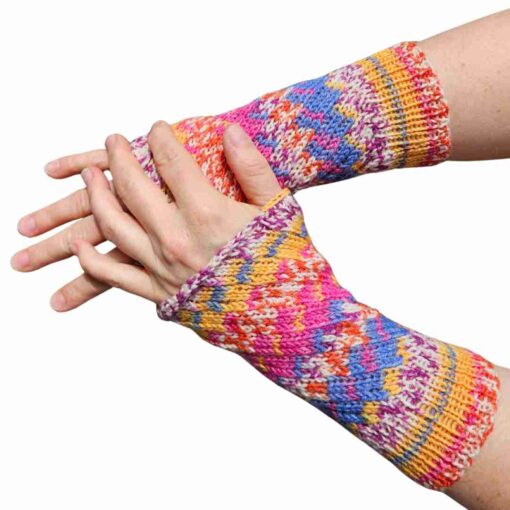 Hand-Stulpen mit Muster aus Sockenwoll-Resten - Anleitung zum Download [Digital] – Bild 2