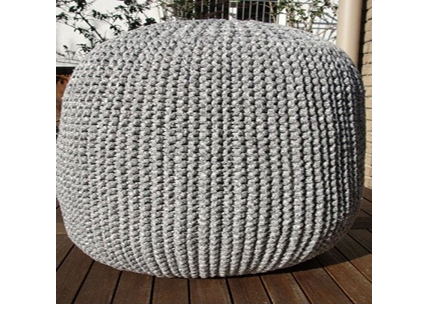 Anleitung für einen hohen gestrickten Pouf aus Textilgarn – PDF zum Download [Digital]