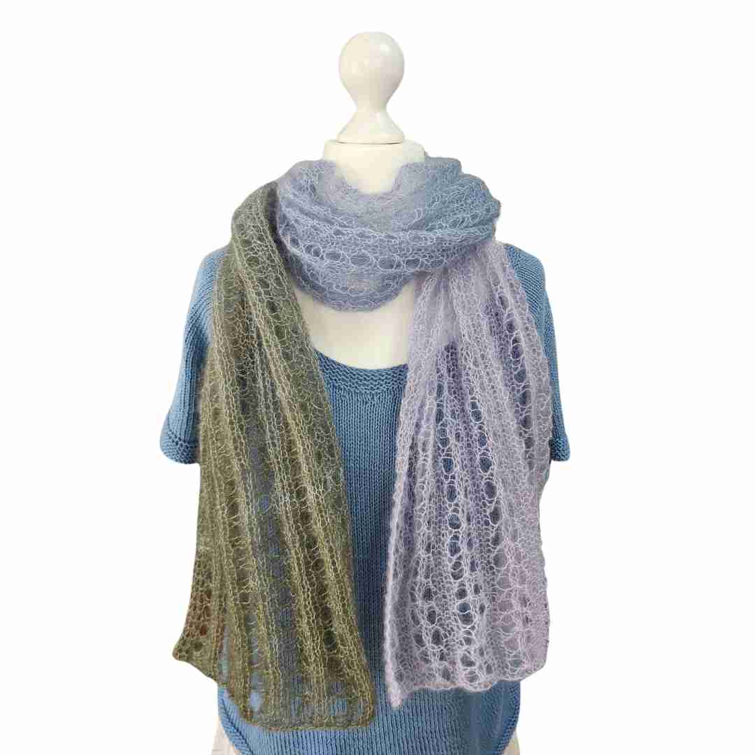 kleiner Laceschal aus Seiden Mohair Garn – Anleitung zum Download [Digital]